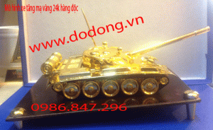 Mô hình xe tăng quân sự mạ vàng trưng bày bàn làm việc – đồ đồng quà tặng