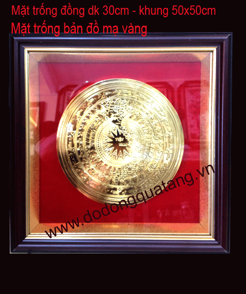 Mặt trống bản đồ dk 30cm,khắc hình chữ S Việt nam,khung 50x50cm,mặt kính