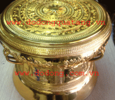 Trống đồng mạ vàng dk 30cm – Trống mạ vàng
