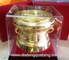 Quà tặng trống đồng mạ vàng – TMV 15 – đồ đồng quà tặng