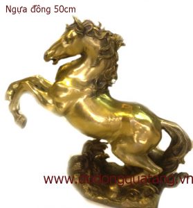 Tượng ngựa đồng vàng 50cm – mã đáo thành công