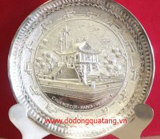 Đĩa đồng mạ bạc, đĩa quà tặng mạ bạc cao cấp – đĩa bạc