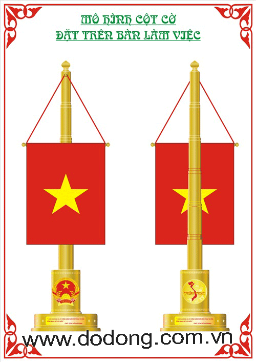 Sản xuất cột cờ đồng mạ vàng - khắc logo,lời tặng theo yêu cầu