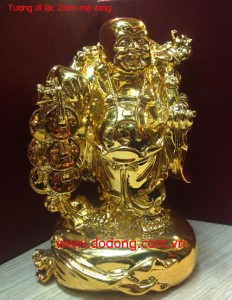Tượng đồng di lặc mạ vàng cao 20cm – tượng đồng mạ vàng