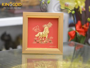 Tranh ngựa vàng 24k mã đáo thành công- quà tặng khai trương hồng phát