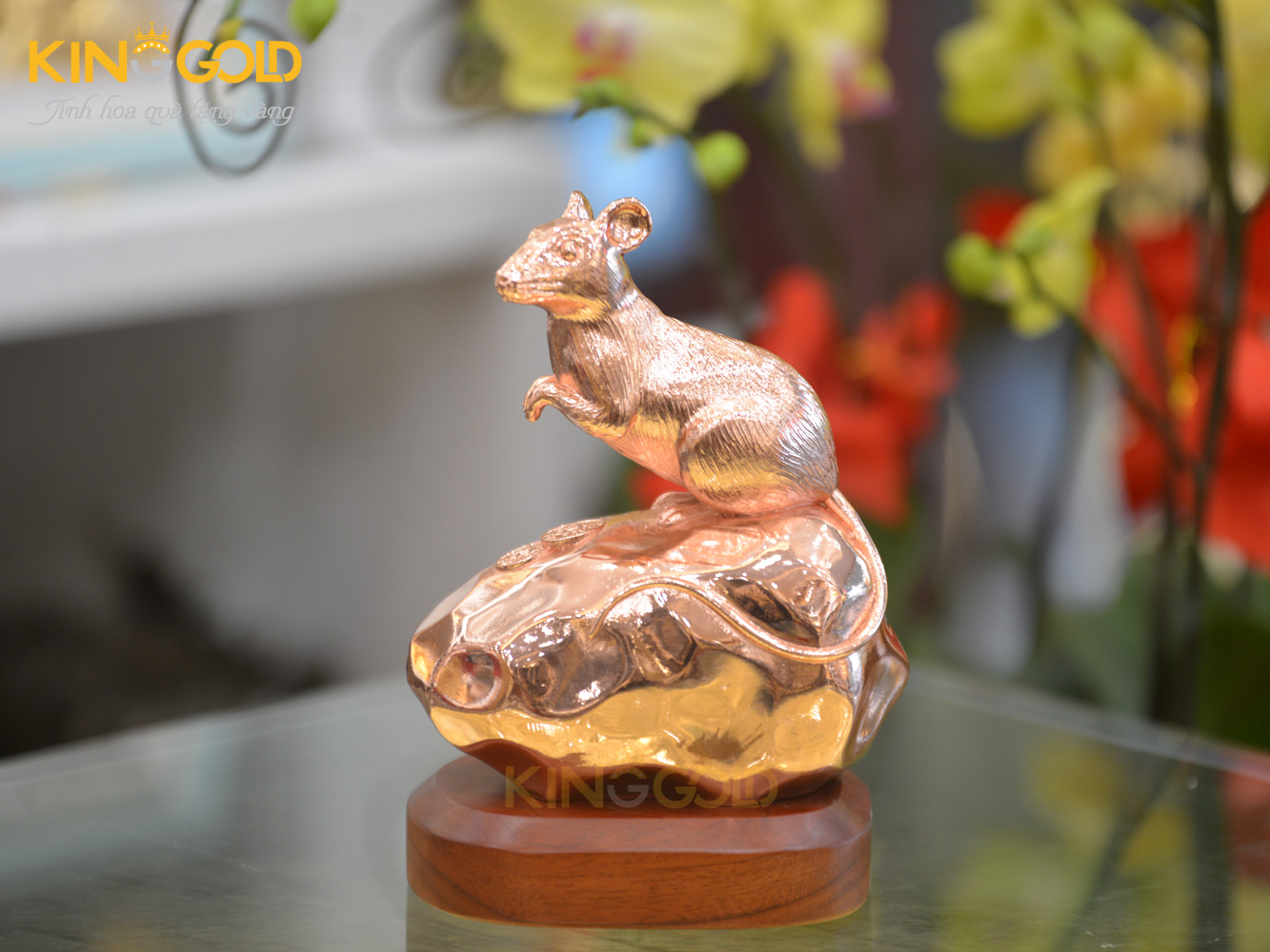 Tượng chuột bằng đồng đỏ- quà tặng linh vật Tết Canh Tý 20200